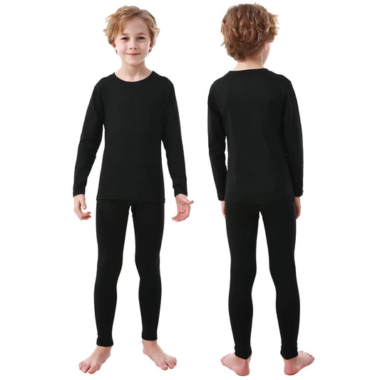 Kids' Winter Thermal Underwear Set – Warm & Breathable Long Sleeve Base Layer