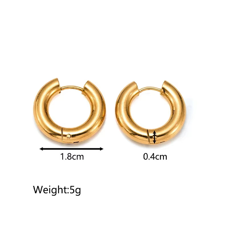 Vintage Gold Hoop Earrings – Non-Tarnish Stainless Steel Party Jewelry for Women