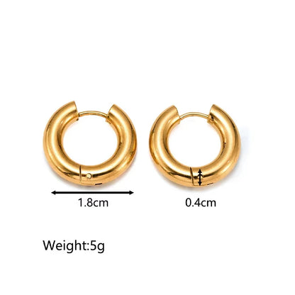 Vintage Gold Hoop Earrings – Non-Tarnish Stainless Steel Party Jewelry for Women