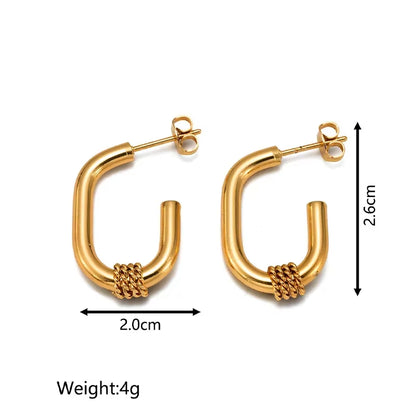 Vintage Gold Hoop Earrings – Non-Tarnish Stainless Steel Party Jewelry for Women