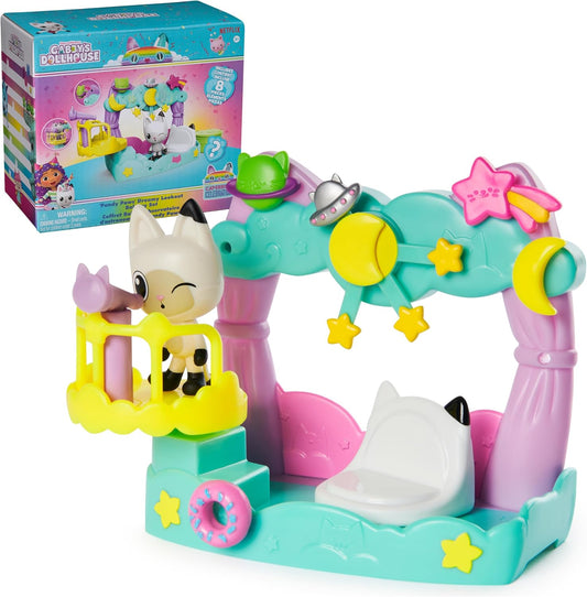 Pandy Paws Dreamy Balcony Playset - 8-Piece Set with Toy Figures, Dollhouse Accessories, and Sensory Play for Children Ages 3 and Up