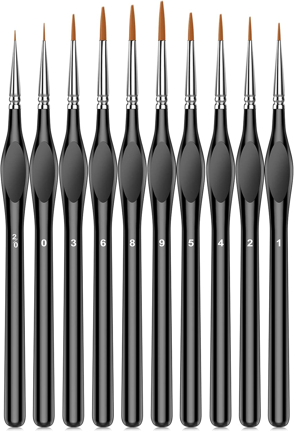 10Pcs Micro Paint Brushes Set with Triangular Handles - for Acrylic, Watercolor