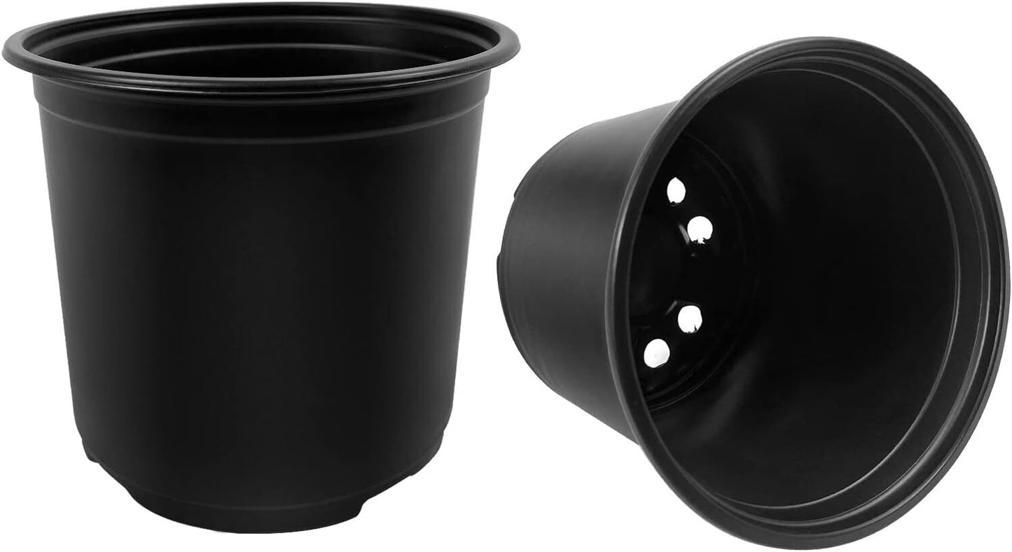 100 Pack Plastic Nursery Pots with Drainage Holes for Plants and Seedlings