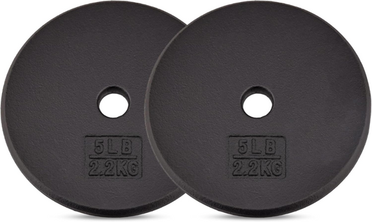 1" Cast Iron Weight Plate for Strength Training, 5LB-25LB, Single & Set of 4