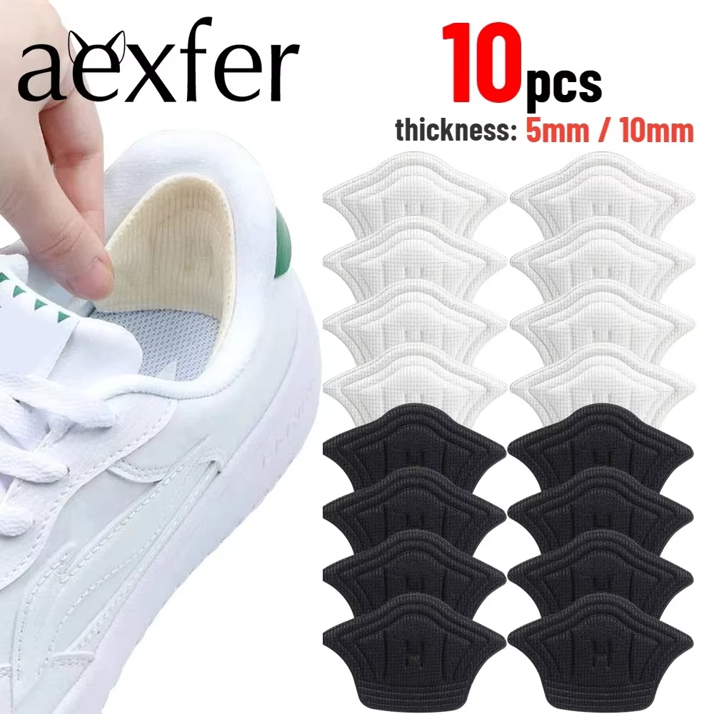 10-Piece Adjustable Heel Pads for Sports Shoes - Insole Protector Set