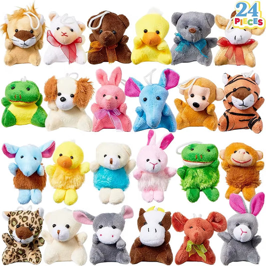 24-Pack Mini Plush Animal Keychains – Small Stuffed Toys for Kids & Prizes