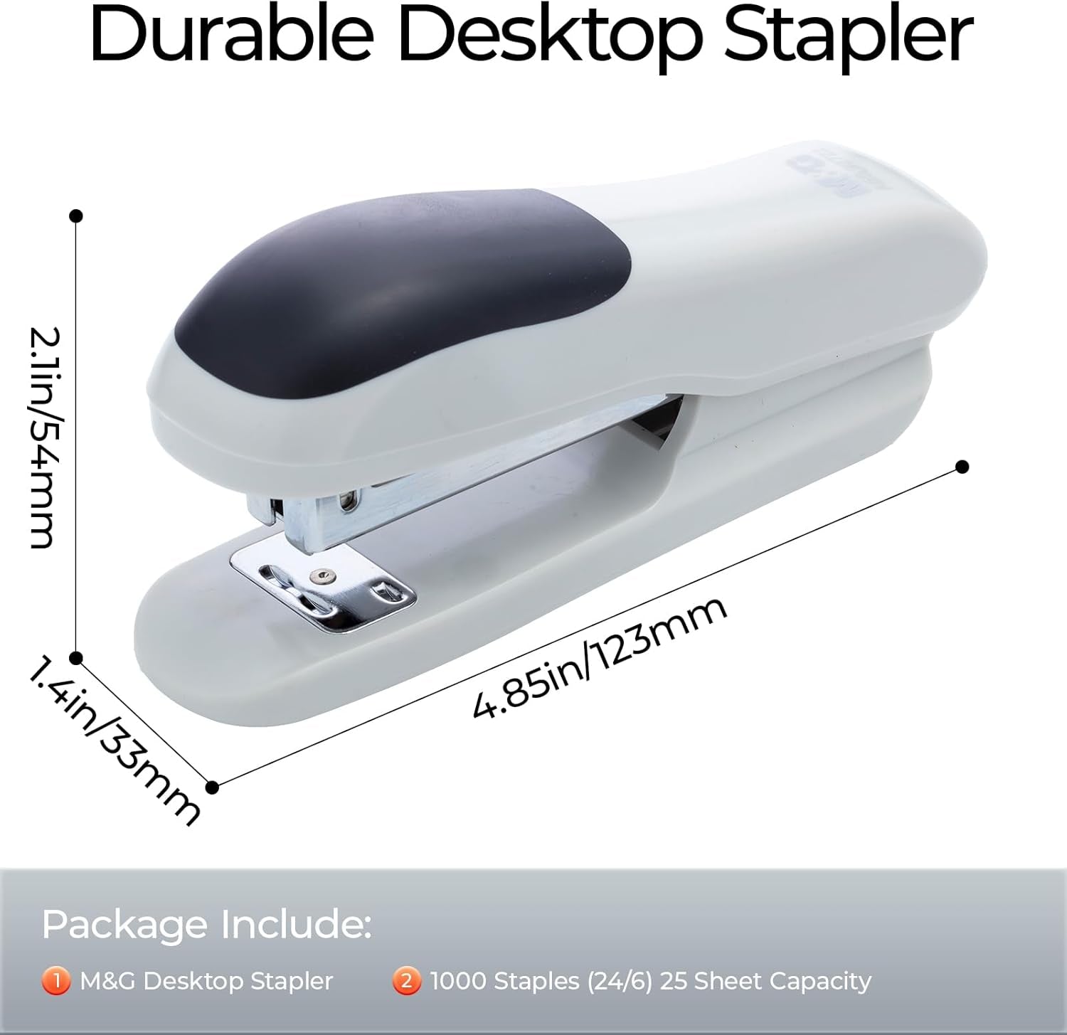 Desktop Stapler Basic Stapler with 25 Sheet Capacity, Two Binding Modes, Portable Stapler with 1000 Staples and Remover, Durable Staplers for Office School Home (Black)