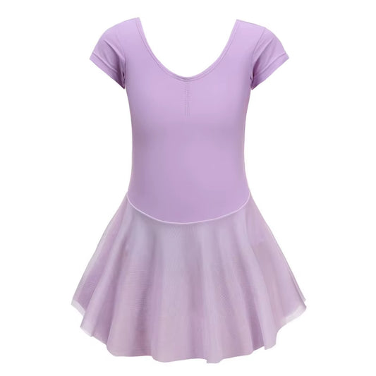 Girls Ballet Dress – Long Sleeve Gymnastics Leotard with Chiffon Skirt for Dance