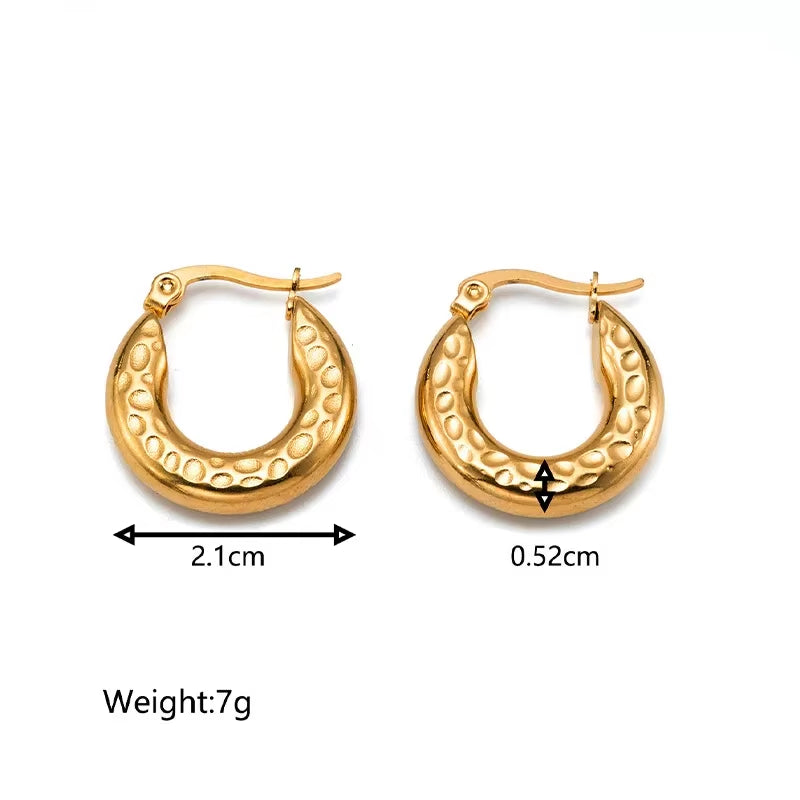 Vintage Gold Hoop Earrings – Non-Tarnish Stainless Steel Party Jewelry for Women