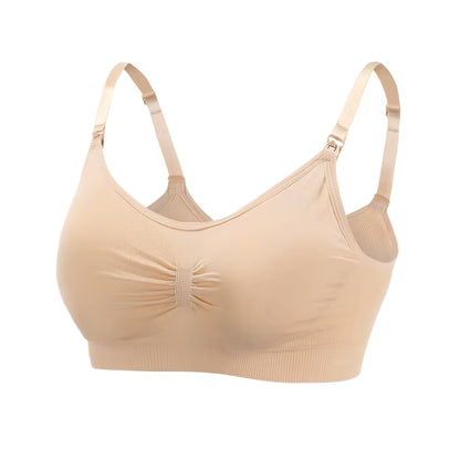 Seamless Maternity Nursing Bra – Clip-Down Push-Up Bralette for Breastfeeding