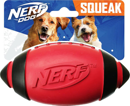 Tire Football Dog Toy with Interactive Squeaker, Lightweight, Durable and Water Resistant, 6 Inch Diameter for Medium/Large Breeds, Single Unit, Blue (1571)