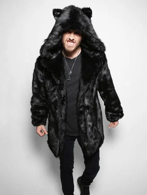 Winter Couple Men Faux Fur Coat 2021 Casual Women Hooded Fox Fur Jacket Coat Bear Ear Warm Long Sleeve Jacket Overcoat