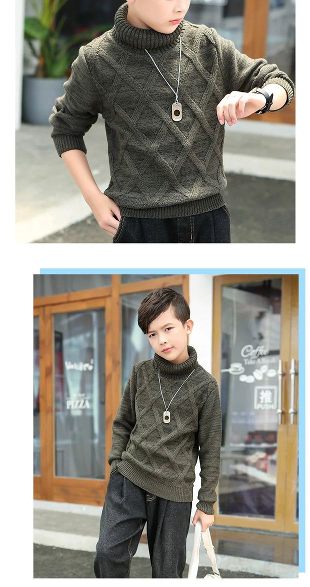 Velvet Thickening Children Autumn Fashion Sweaters Kids Top Boys Clothing