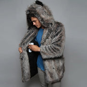 Winter Couple Men Faux Fur Coat 2021 Casual Women Hooded Fox Fur Jacket Coat Bear Ear Warm Long Sleeve Jacket Overcoat