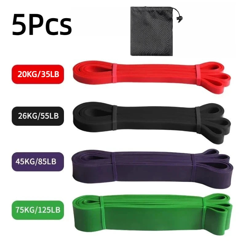 1/5Pcs Tpe Elastic Band Resistance Strength Training Sports Fitness Latex Pull-Up Ension Thick Circle Yoga Multi-Functional Hip