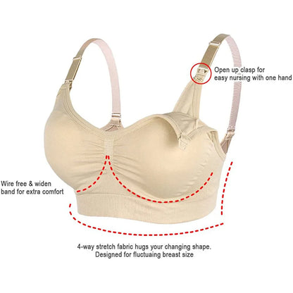 Seamless Maternity Nursing Bra – Clip-Down Push-Up Bralette for Breastfeeding