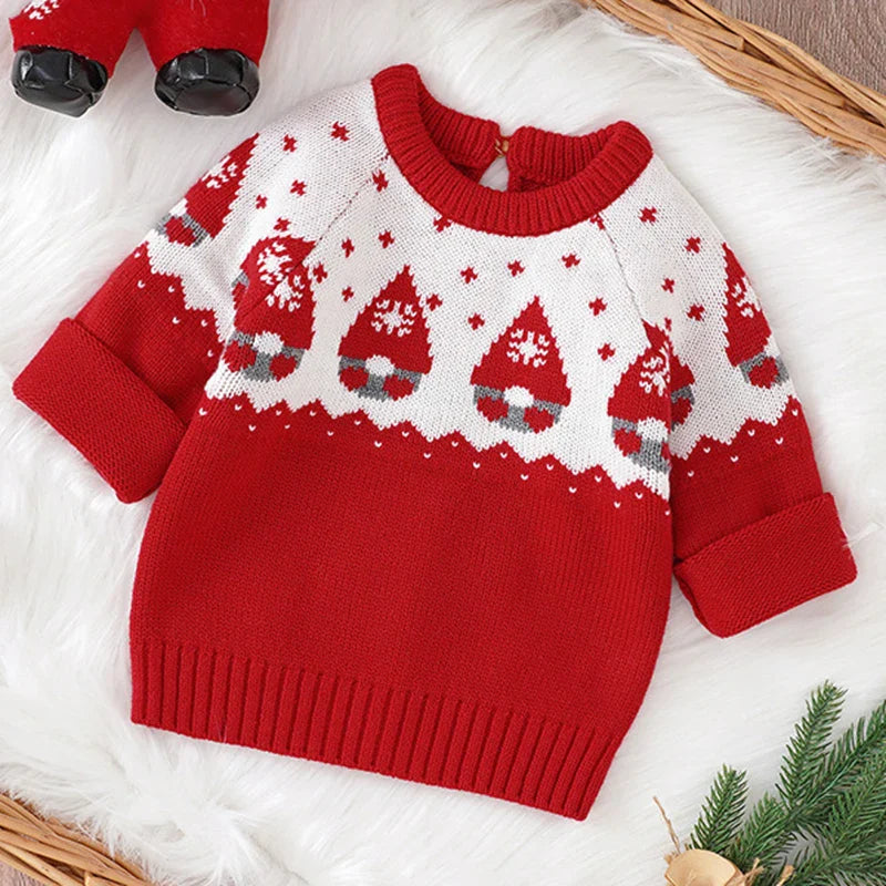 0-3Yrs Christmas Baby Boys Girls Sweaters Winter Knitted Infant Baby Clothes Elk Deer Pattern Kids