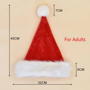 Plush Christmas Santa Hat - Long Red Holiday Hat for Adults & Kids | Unisex 2024 Festive Party Supplies & Gifts