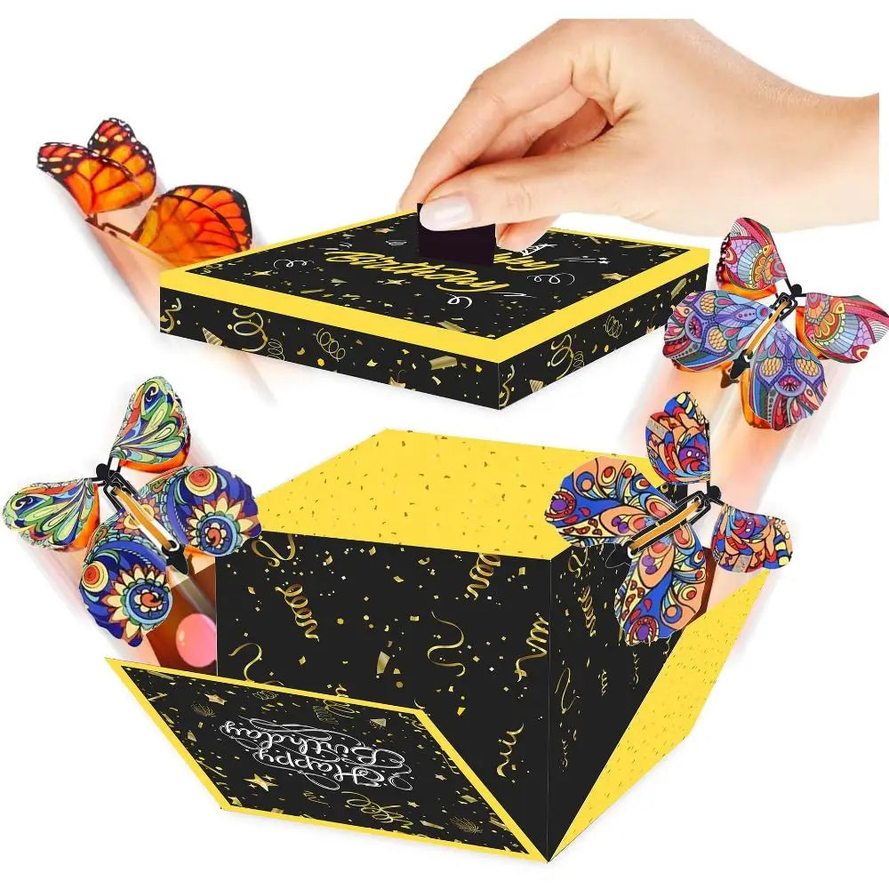 New Creative Surprise Flying Butterfly Box Prank DIY Butterfly Explosion Gift Box Party Decorations