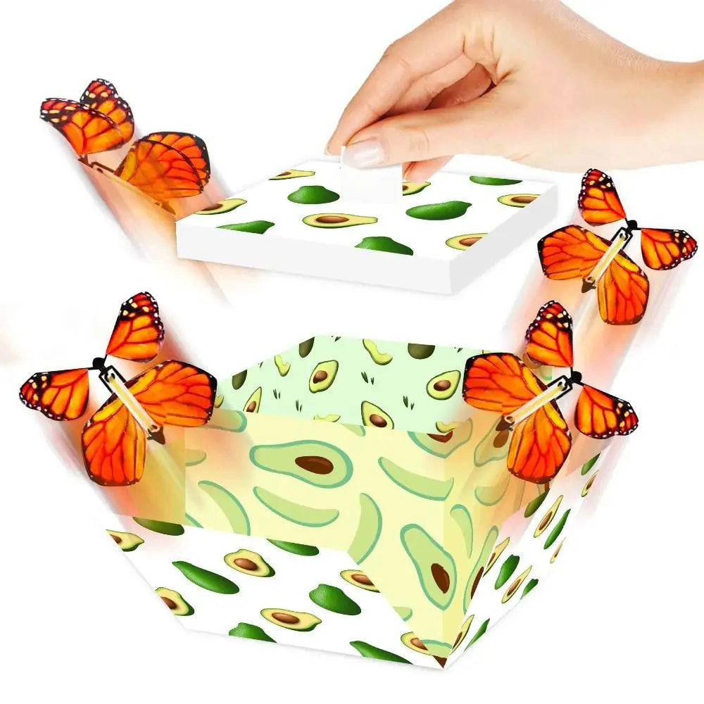 New Creative Surprise Flying Butterfly Box Prank DIY Butterfly Explosion Gift Box Party Decorations