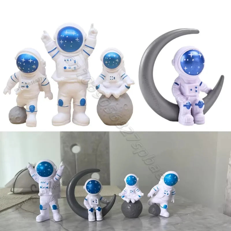 4 pcs Astronaut Figure Statue Figurine Spaceman Sculpture Educational Toy Desktop Home Decoration Astronaut Model For Kids Gift