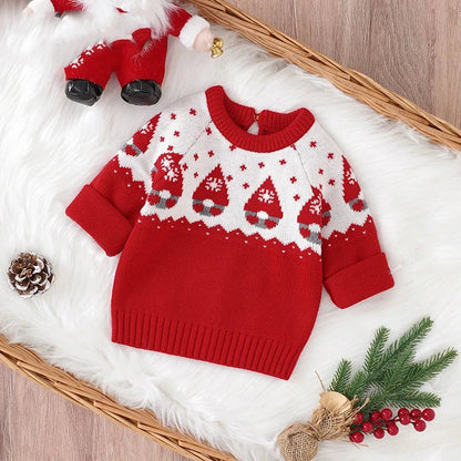 0-3Yrs Christmas Baby Boys Girls Sweaters Winter Knitted Infant Baby Clothes Elk Deer Pattern Kids