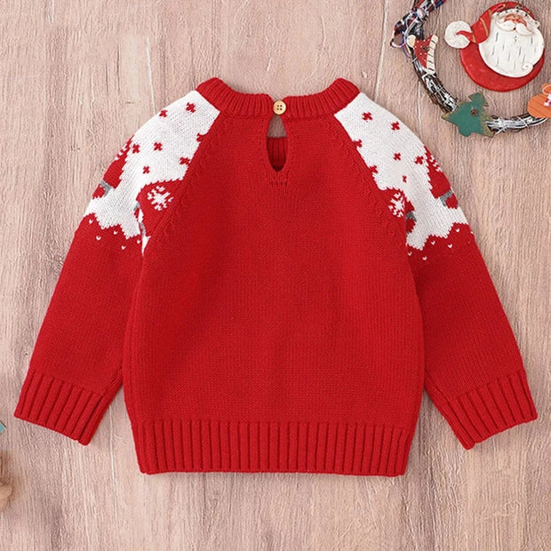 0-3Yrs Christmas Baby Boys Girls Sweaters Winter Knitted Infant Baby Clothes Elk Deer Pattern Kids