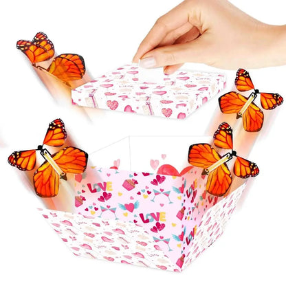 New Creative Surprise Flying Butterfly Box Prank DIY Butterfly Explosion Gift Box Party Decorations