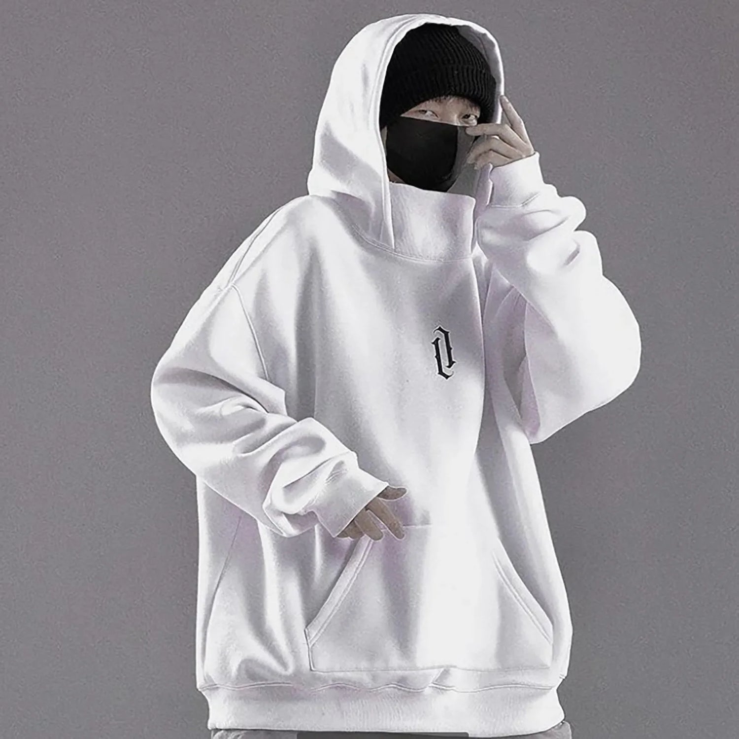 Autumn Winter High Collar Hoodie Loose Comfortable Men'