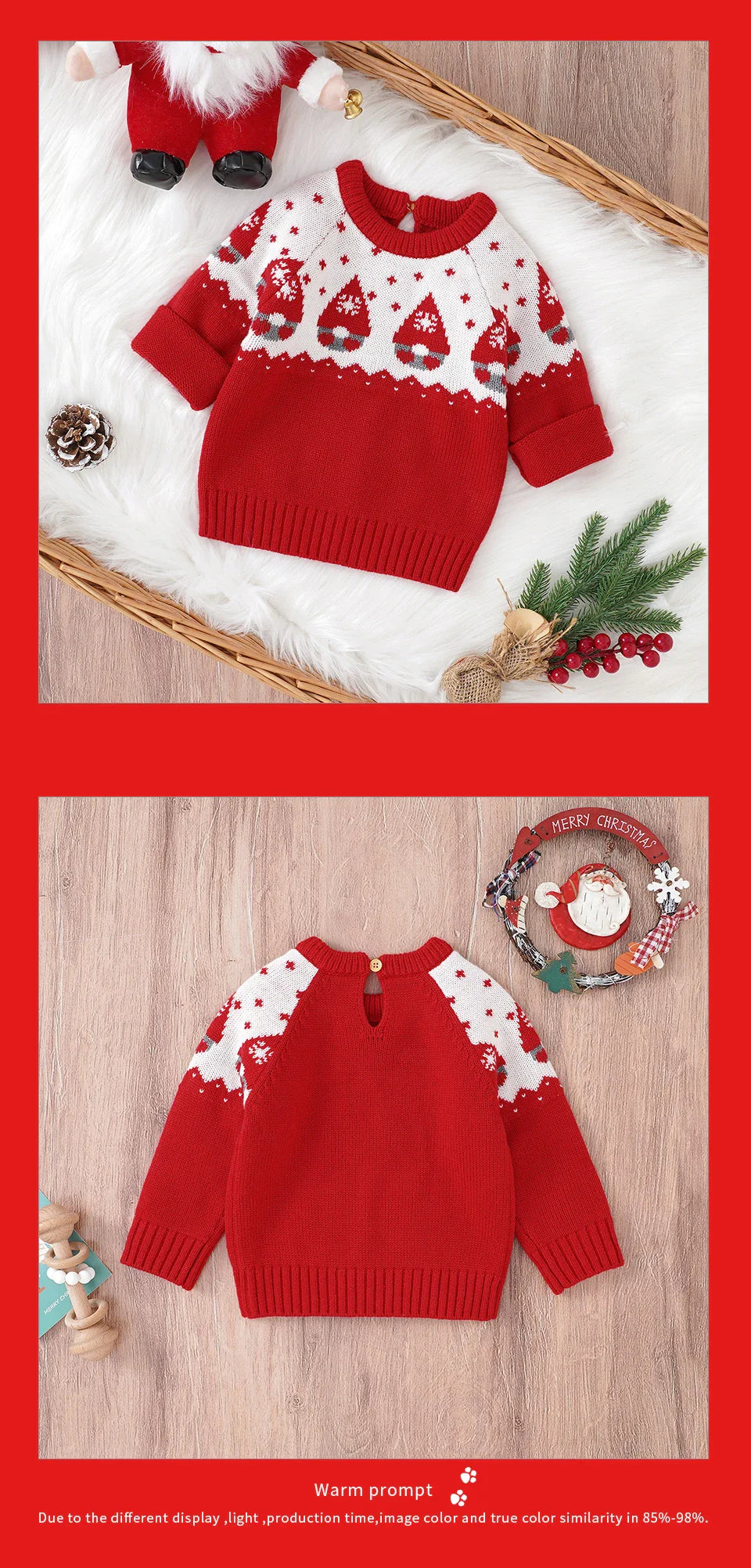 0-3Yrs Christmas Baby Boys Girls Sweaters Winter Knitted Infant Baby Clothes Elk Deer Pattern Kids