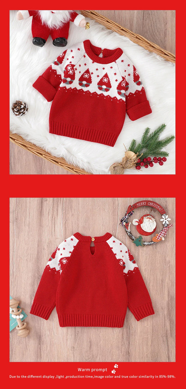 0-3Yrs Christmas Baby Boys Girls Sweaters Winter Knitted Infant Baby Clothes Elk Deer Pattern Kids