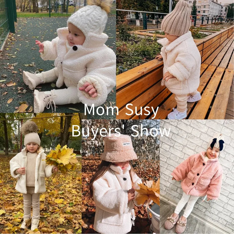 Fashion Baby Girl Boy Winter Jacket Thick Lamb Wool Infant Toddler Child Warm Sheep