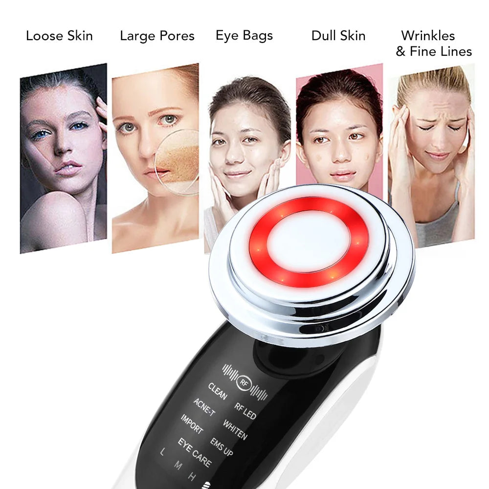 7 in 1 Face Lifting Device EMS Microcurrent Skin Rejuvenation LED Facial Neck Firming Massager Face Beauty Care Apparatus