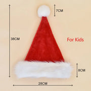 Plush Christmas Santa Hat - Long Red Holiday Hat for Adults & Kids | Unisex 2024 Festive Party Supplies & Gifts