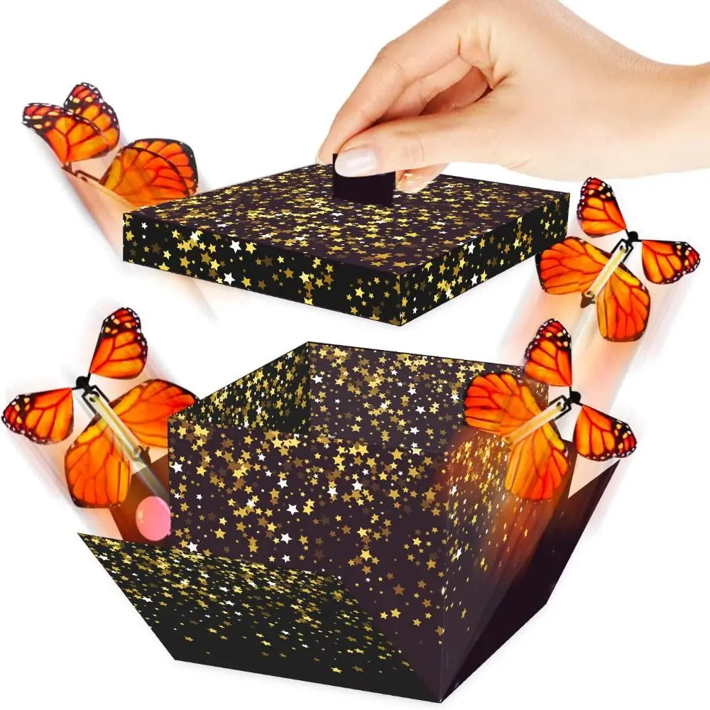 New Creative Surprise Flying Butterfly Box Prank DIY Butterfly Explosion Gift Box Party Decorations