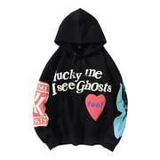 Ghosts Graphic Y2k Hoodies American Classic Vintage Couple Sweatshirt