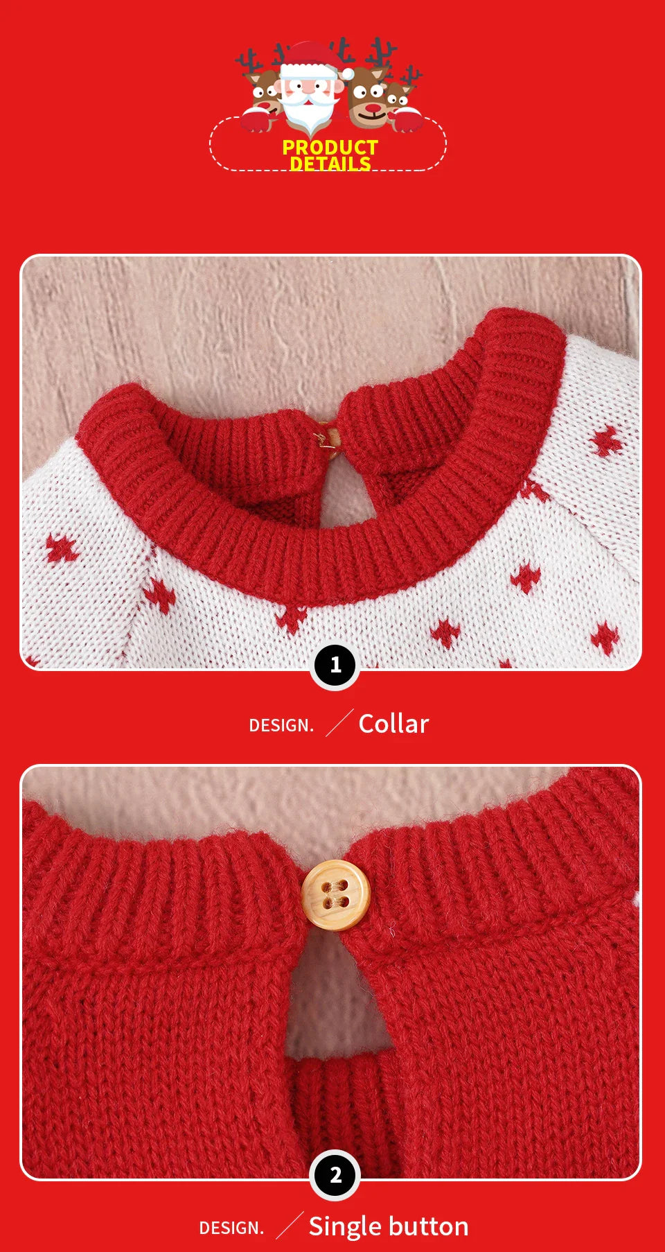 0-3Yrs Christmas Baby Boys Girls Sweaters Winter Knitted Infant Baby Clothes Elk Deer Pattern Kids