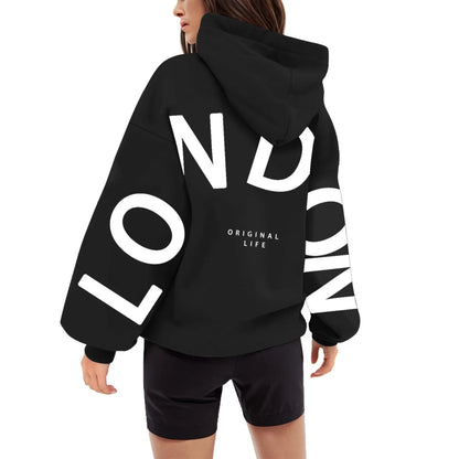 Women Y2k Hooded Streetwear Pullovers Womens Home Outdoor Workout Long Sleeve Hoodie Back Letter Print Oversized Sweatshirt