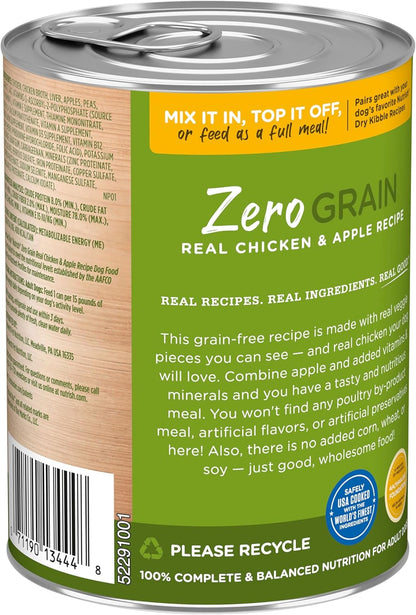 Zero Grain Wet Dog Food, Chicken Recipe, 13 Ounce Can (Pack of 12)