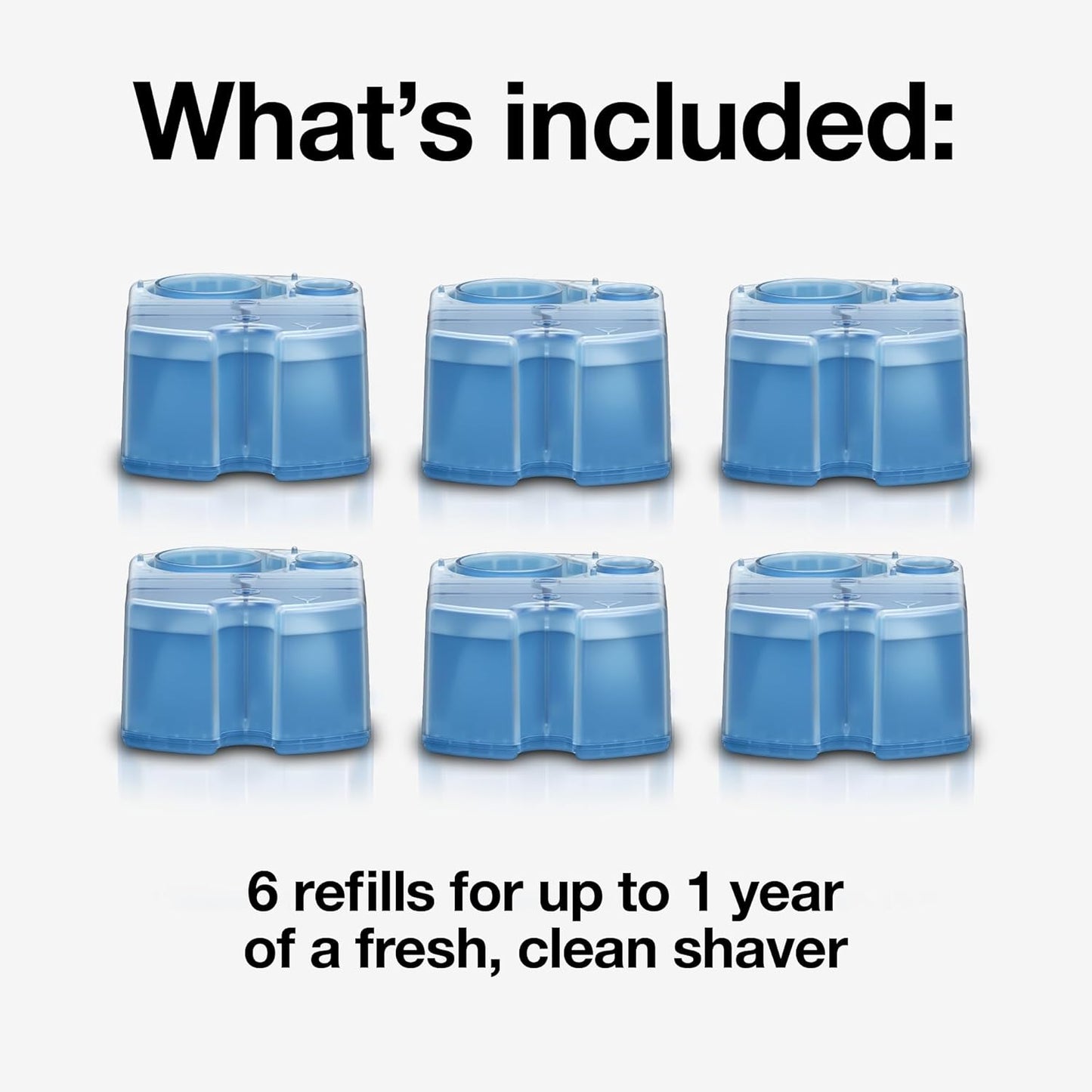 Clean & Renew Refill Cartridges CCR, Replacement Shaver Cleaner Solution for Clean&Charge Cleaning System, Pack of 6